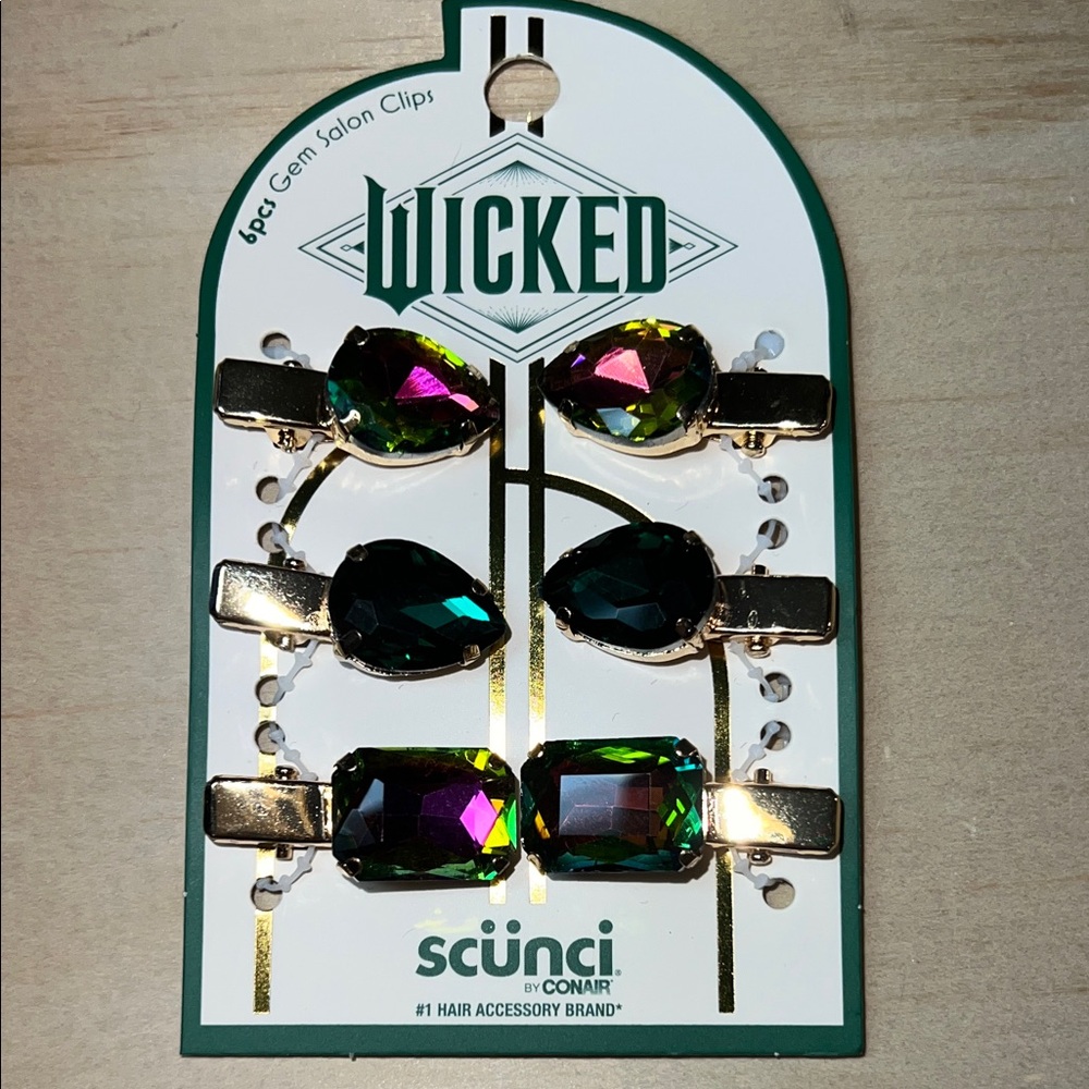 Scunci Wicked Gem Hair Clips with Multicolor Stones